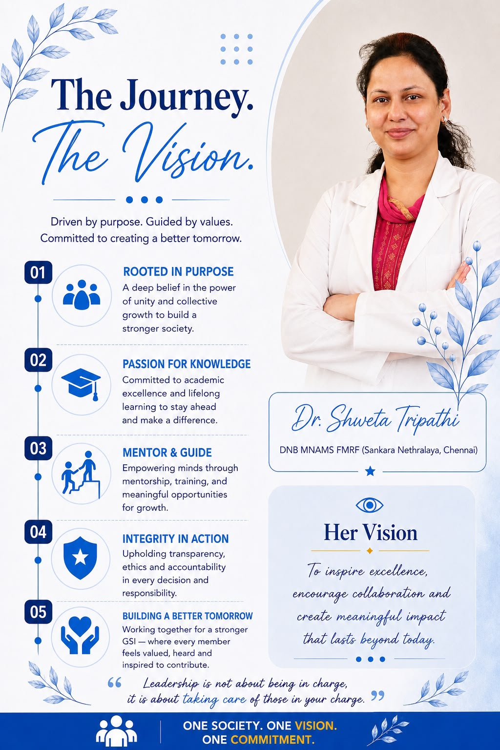 The Journey. The Vision. — Dr. Shweta Tripathi campaign flyer