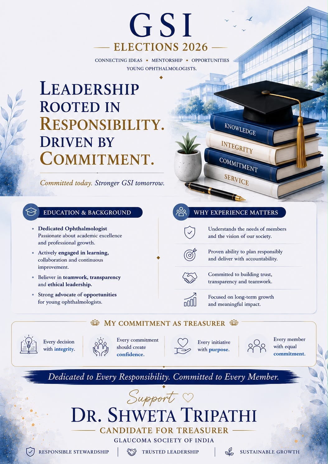 Leadership Rooted in Responsibility — Dr. Shweta Tripathi campaign flyer